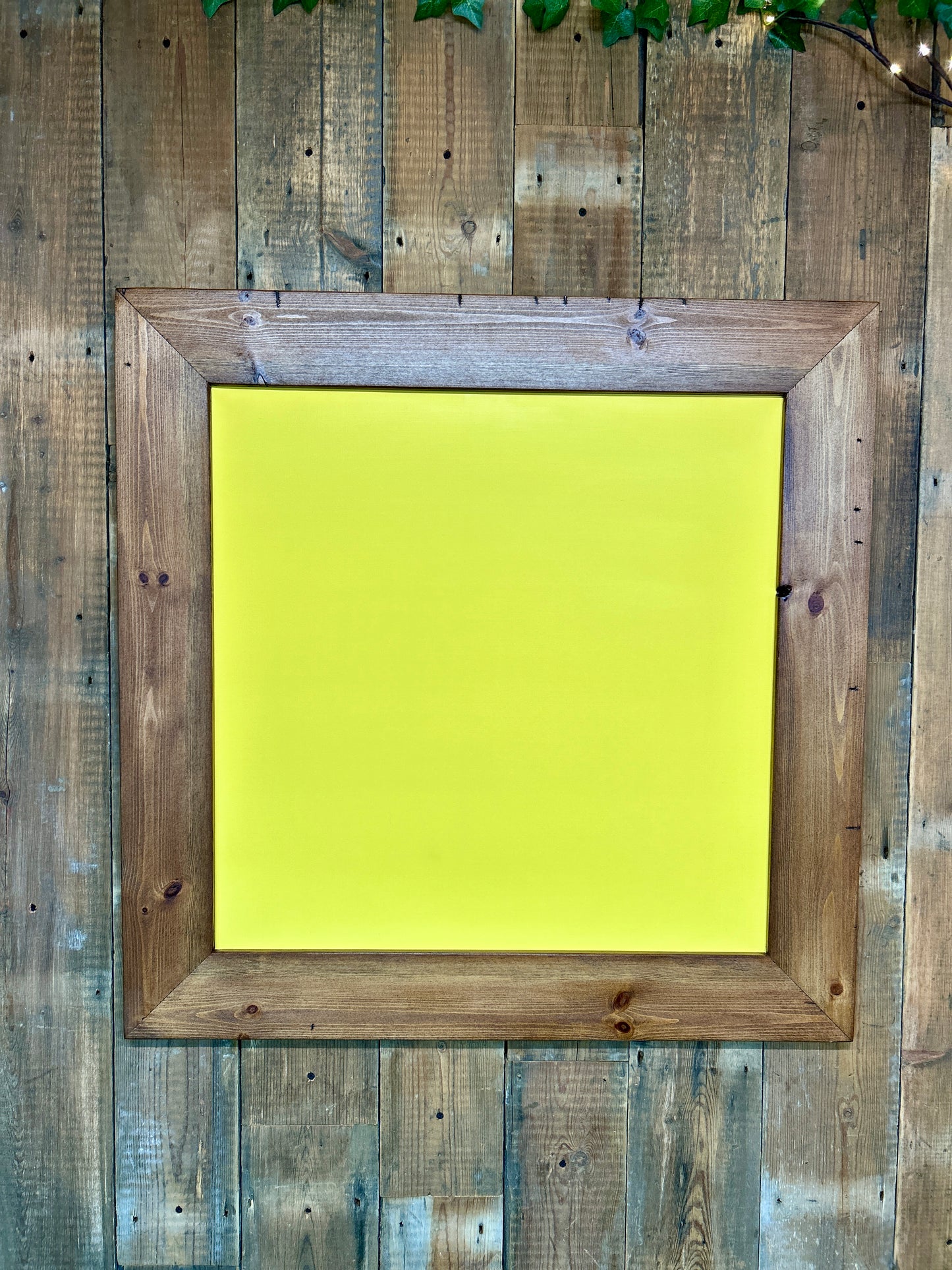 Handmade Reclaimed Timber Citrus Yellow Chalkboard.