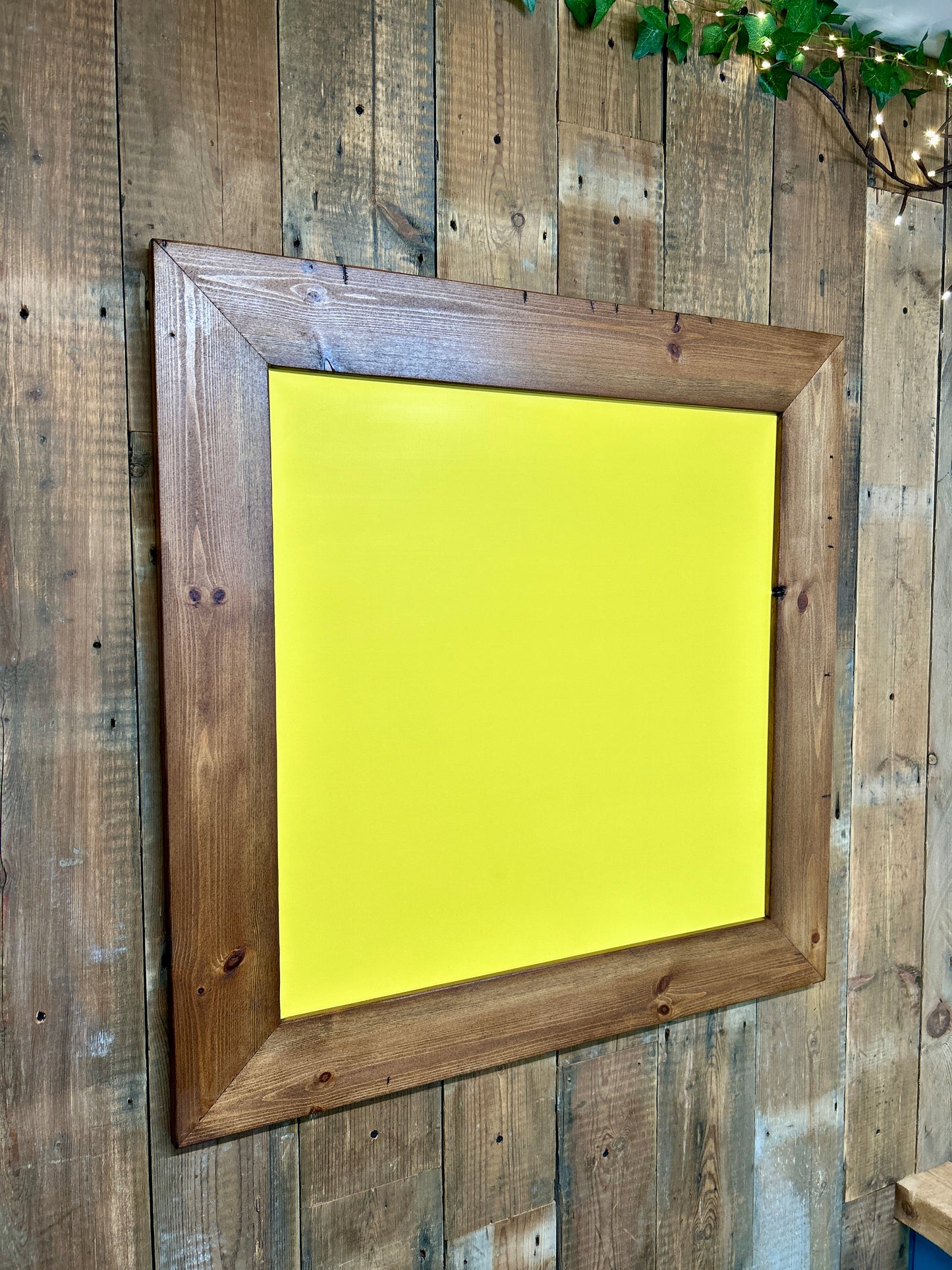 Handmade Reclaimed Timber Citrus Yellow Chalkboard.