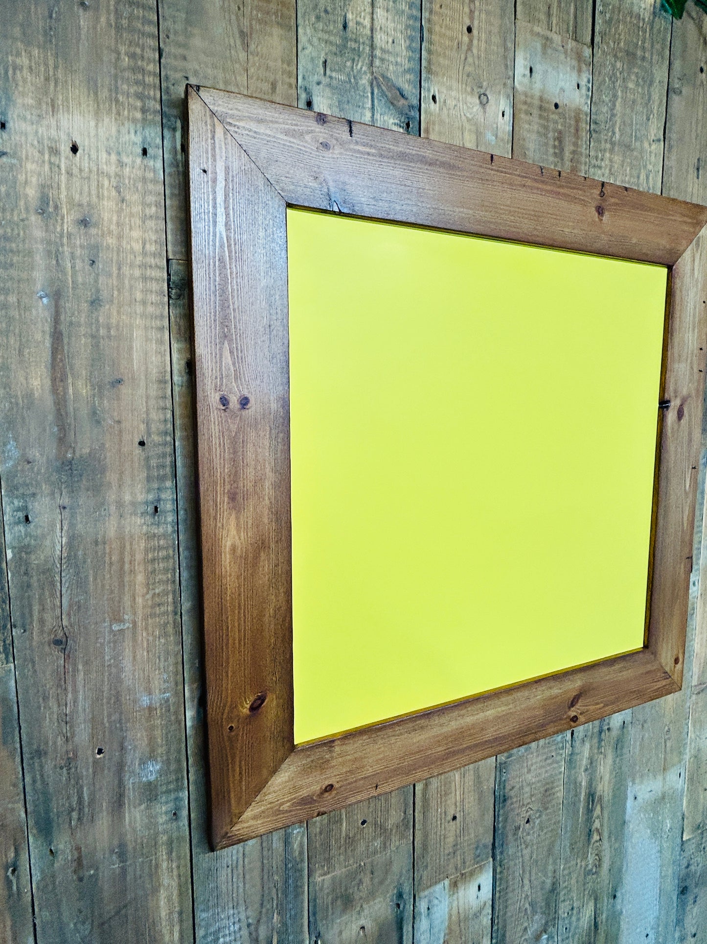 Handmade Reclaimed Timber Citrus Yellow Chalkboard.