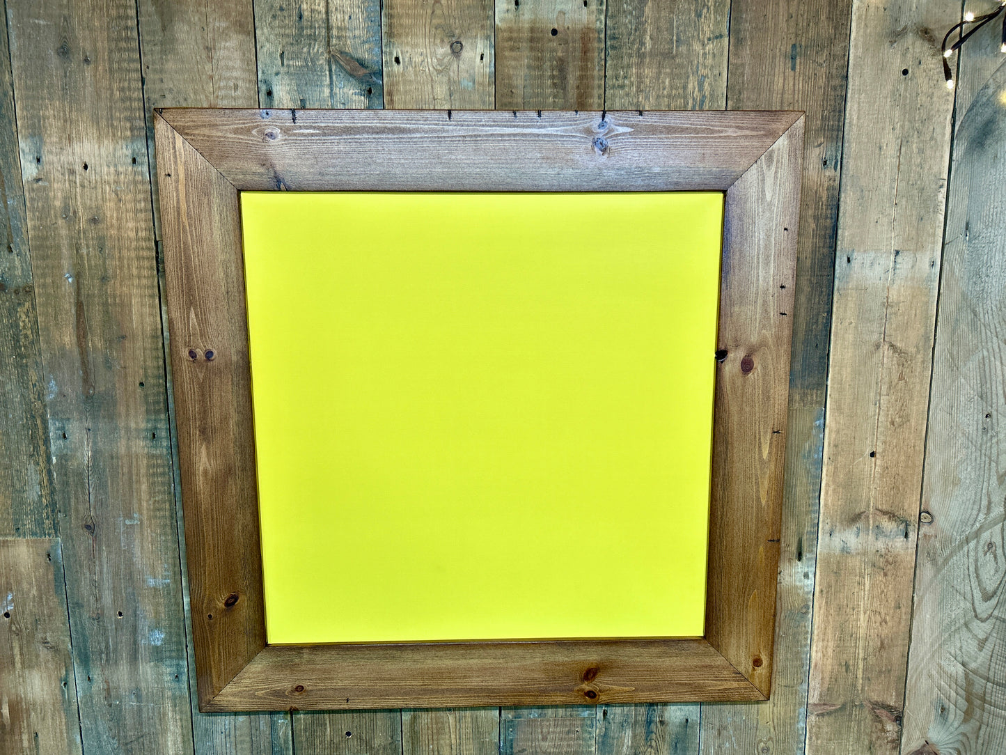 Handmade Reclaimed Timber Citrus Yellow Chalkboard.