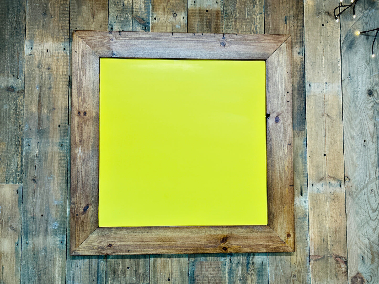 Handmade Reclaimed Timber Citrus Yellow Chalkboard.