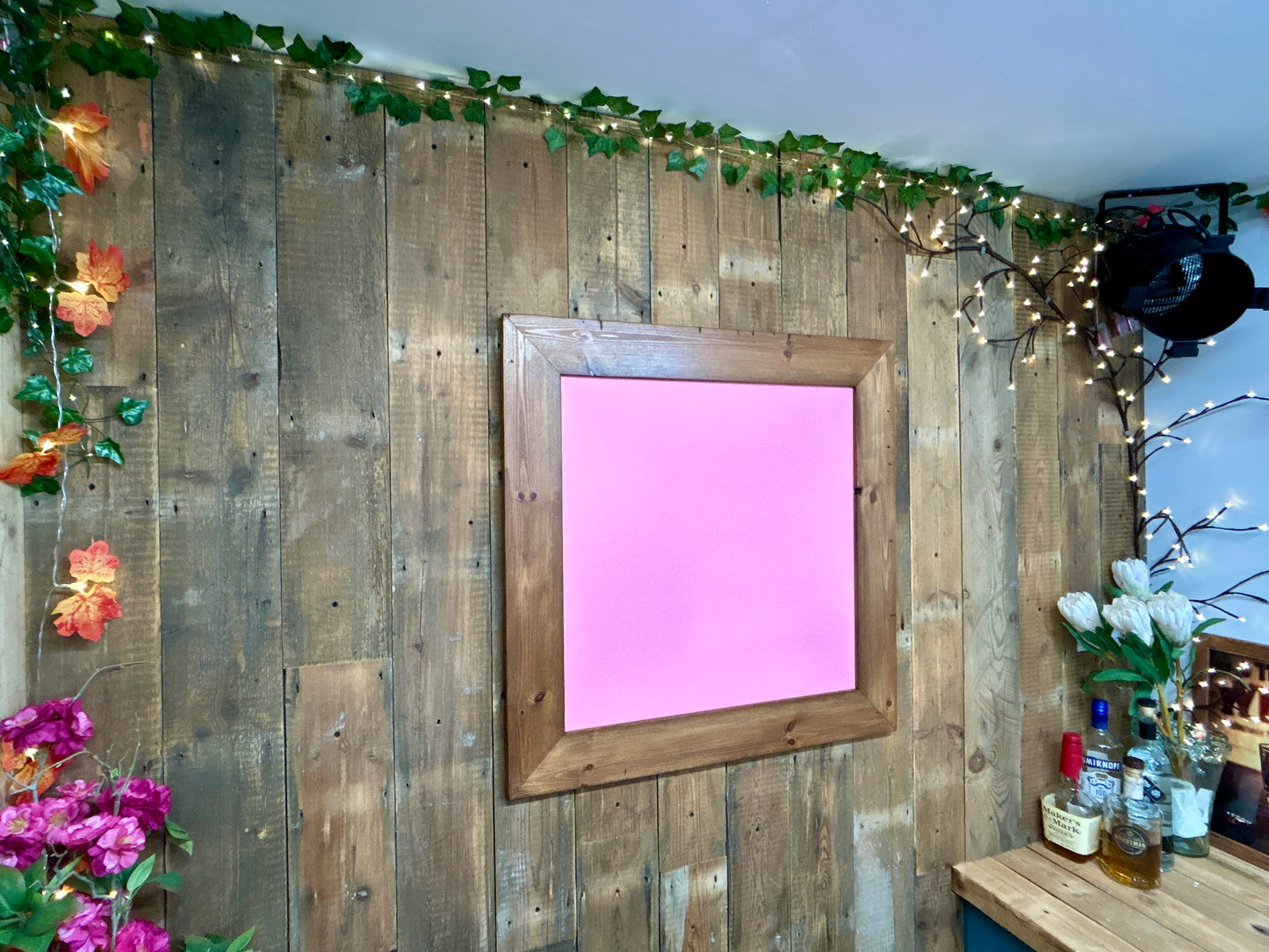 Handmade Reclaimed Timber Blush Pink Chalkboard