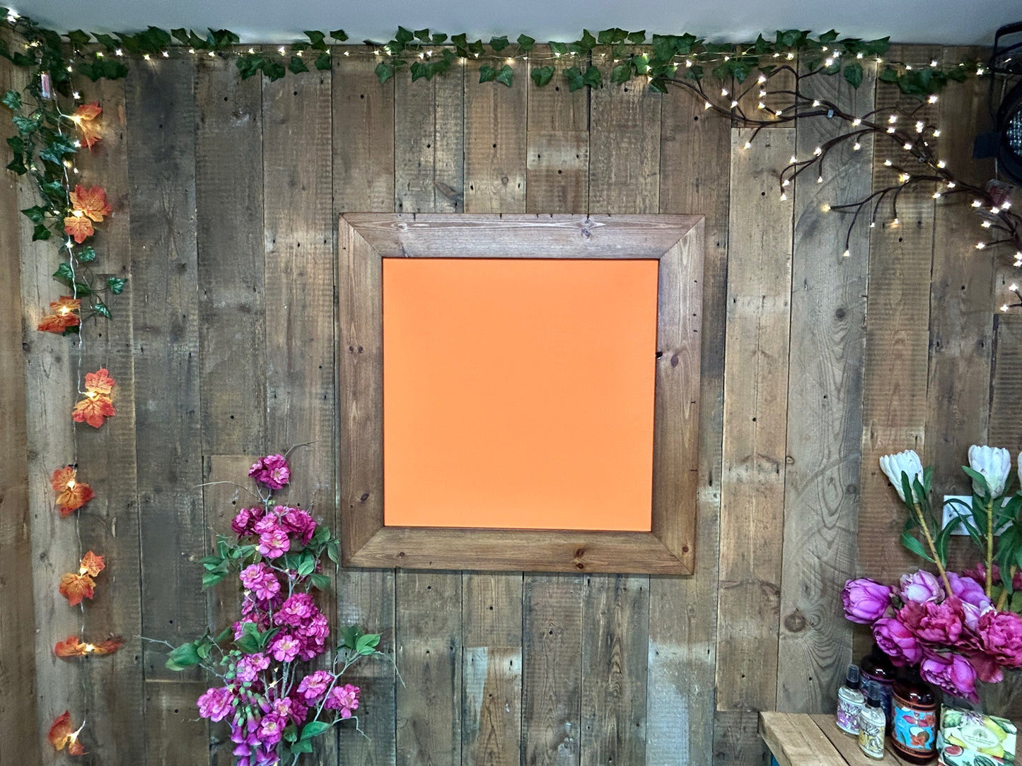 Handmade Reclaimed Timber Zest Orange Chalkboard
