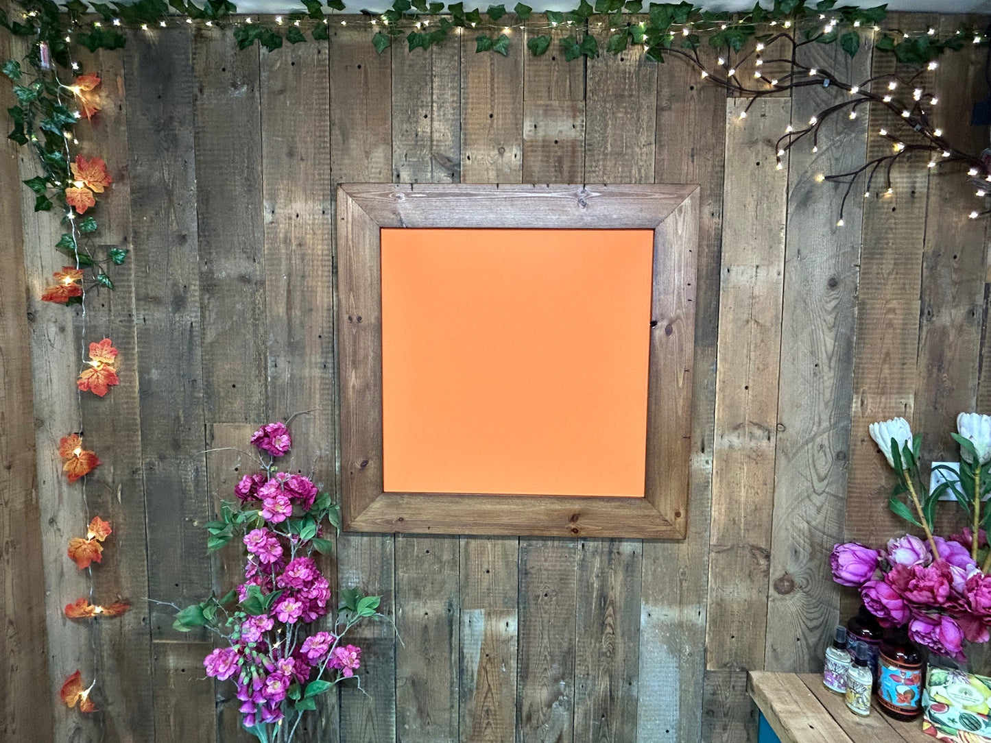Handmade Reclaimed Timber Zest Orange Chalkboard