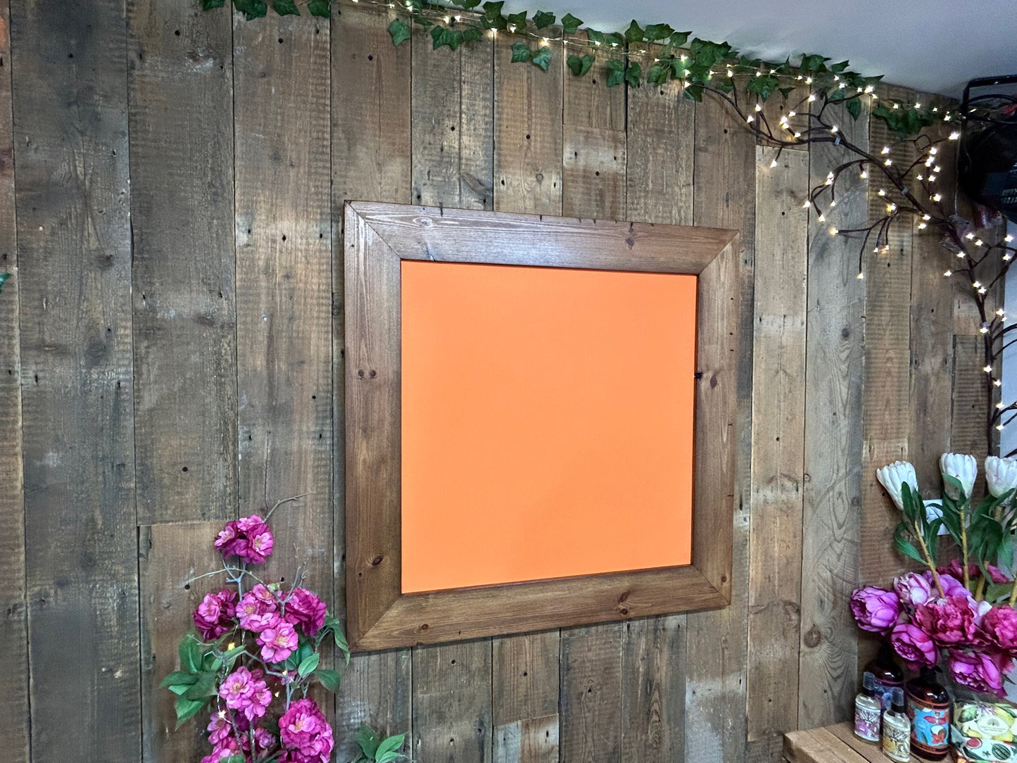 Handmade Reclaimed Timber Zest Orange Chalkboard