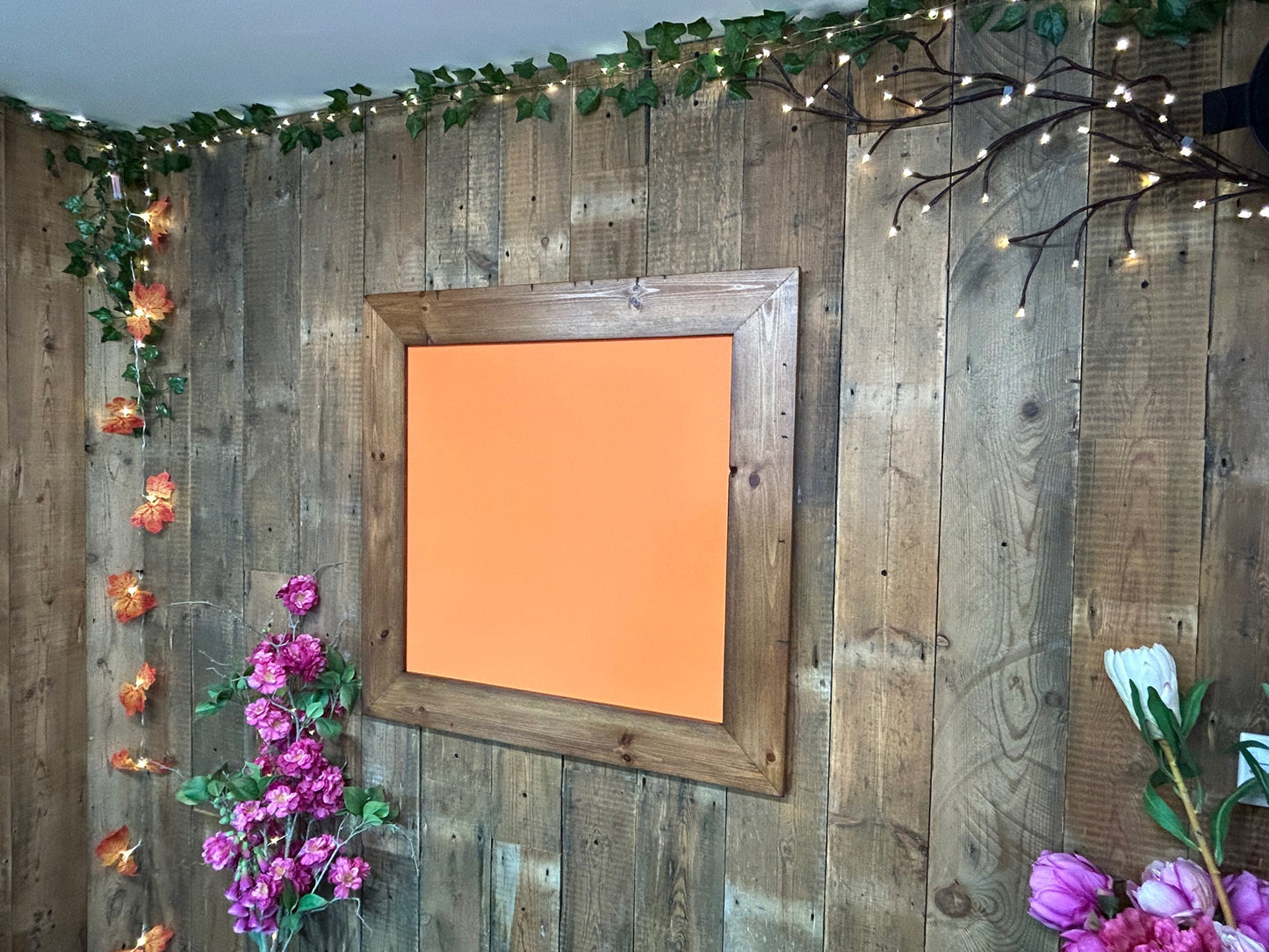 Handmade Reclaimed Timber Zest Orange Chalkboard