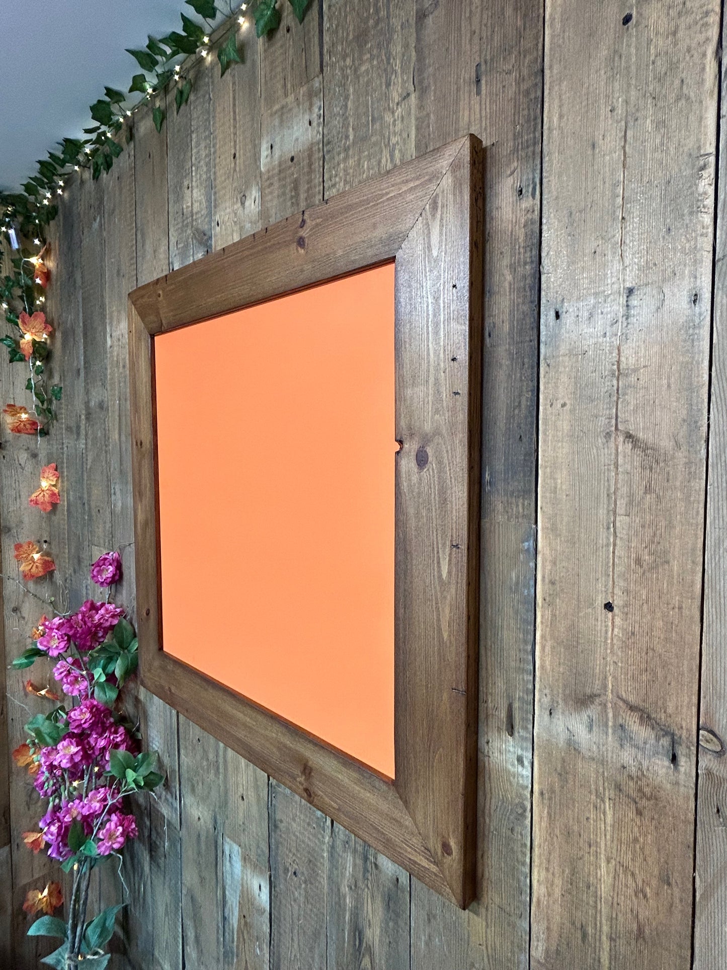 Handmade Reclaimed Timber Zest Orange Chalkboard