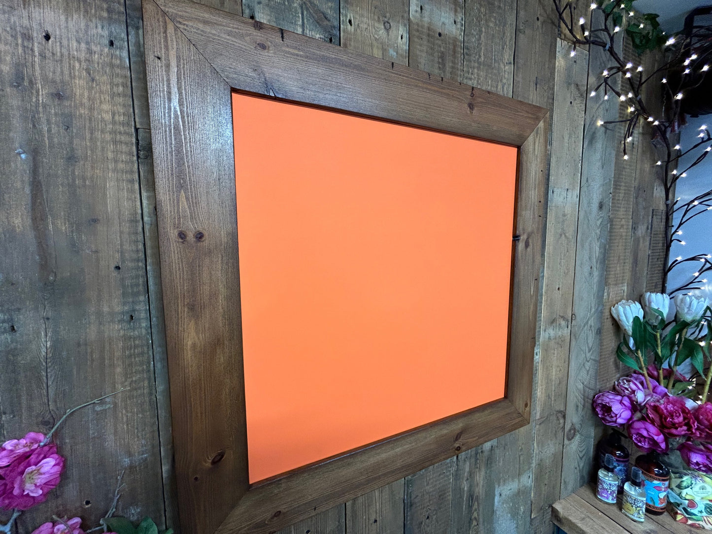 Handmade Reclaimed Timber Zest Orange Chalkboard