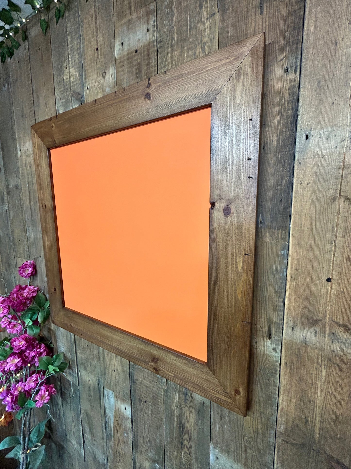 Handmade Reclaimed Timber Zest Orange Chalkboard