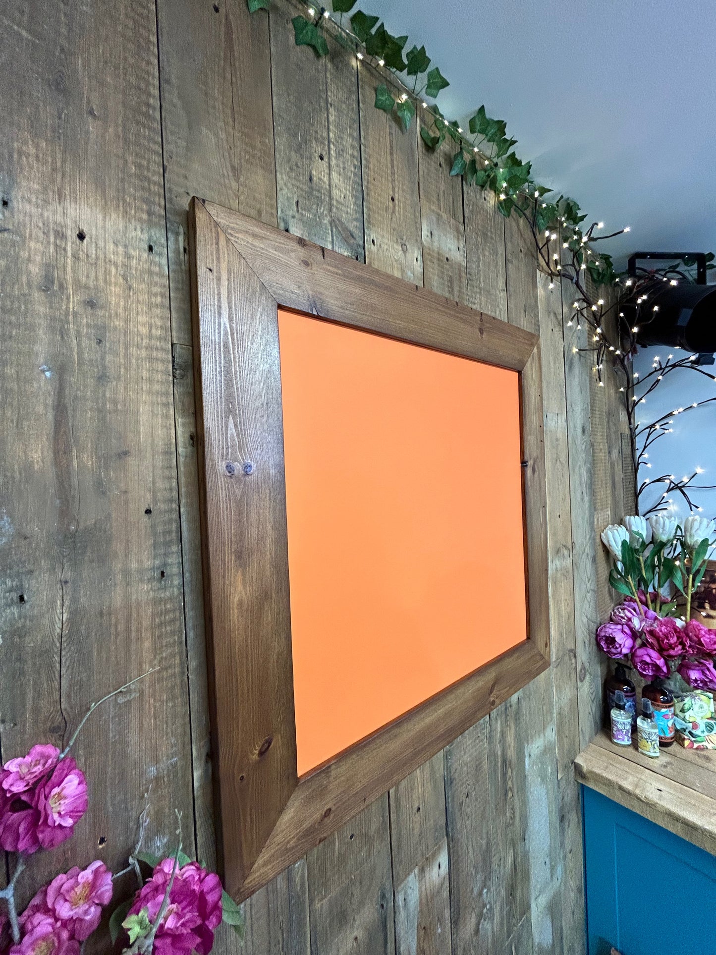 Handmade Reclaimed Timber Zest Orange Chalkboard