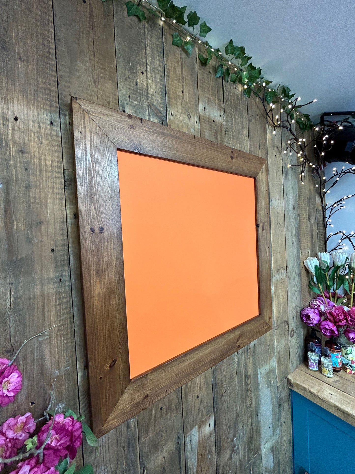 Handmade Reclaimed Timber Zest Orange Chalkboard